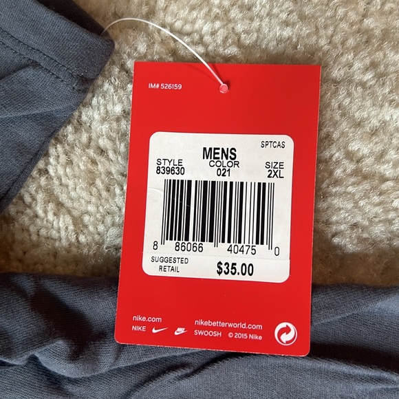 Men’s Nike Long Mesh Tail T—Shirt Gray XXL - Picture 2 of 7